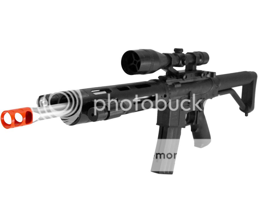 AIRSOFT RIFLE & PISTOL COMBO M4 A1 M16 TACTICAL SPRING GUN w/ LASER